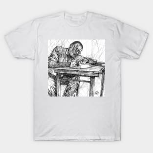 ERNEST HEMINGWAY ink portrait .3 T-Shirt